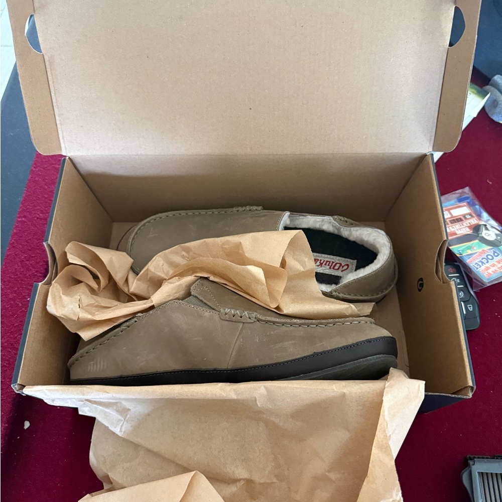 OluKai Men's Brown Slip-On Loafers